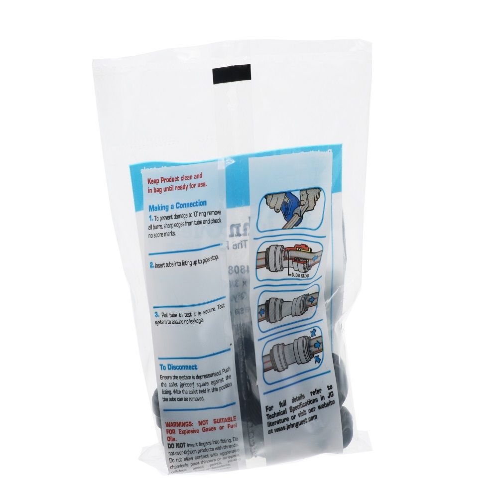 John Guest Fixed Elbow NPTF Black Polypropylene - 1/4 x 3/8 NPTF