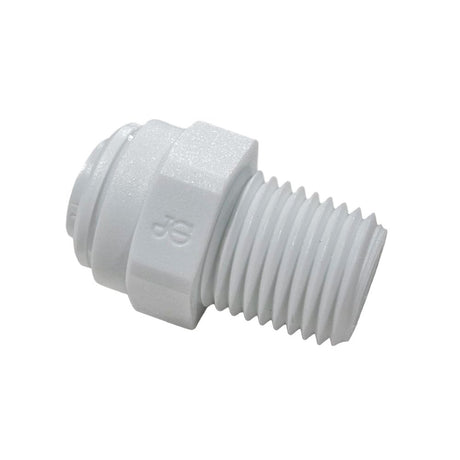 John Guest - White Acetal Male Connector - 3/8" QC x 1/4" MNPT