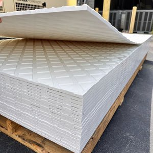 HDPE Ground Protection Mat Sheet with Tread 4'x8' - White