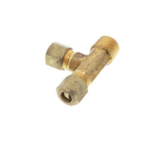 Brass Male Run Tee 1/4 Compression x 1/4 MPT x 1/4 Compression
