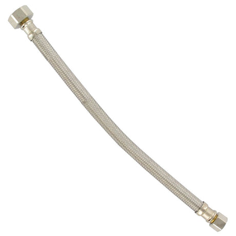 Braided Stainless Steel Hose 304 3/8" COMP x 1/2" FIP 16" Length
