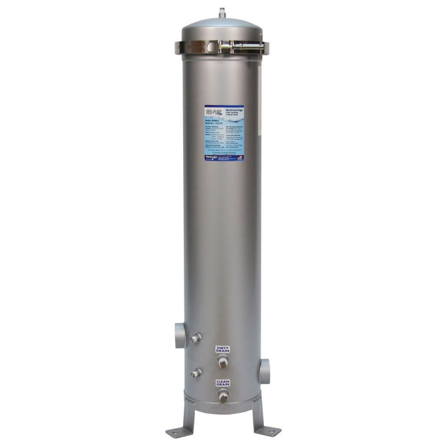 Neo-Pure 5 Round 10"L, 316L Multi-Cartridge Stainless Steel Housing