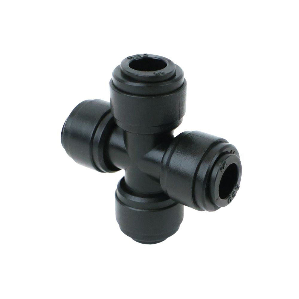 NeoFit - Acetal Black Union Cross 3/8" tube