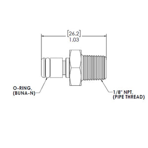 LinkTech 20AC Male Thread Plug, NV, 1/8" MNPT