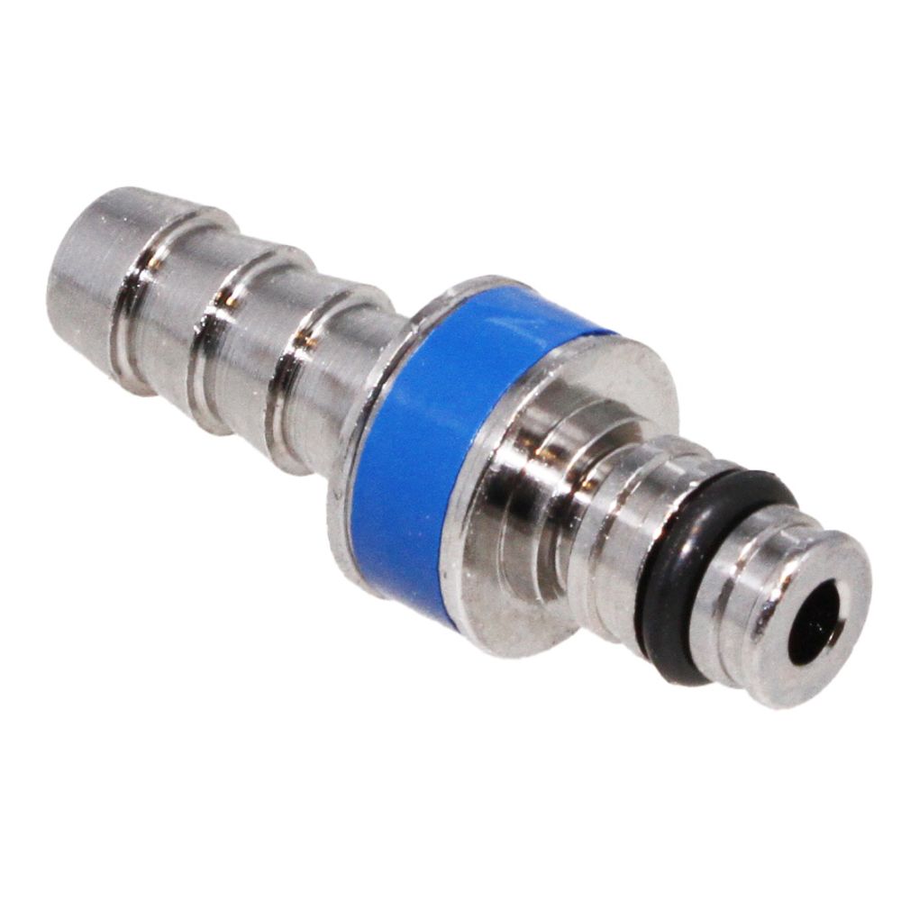 Colder MC2204K3 1/4 Hose Barb Non-Valved In-Line Chrome-plated Brass Coupling Insert - Blue