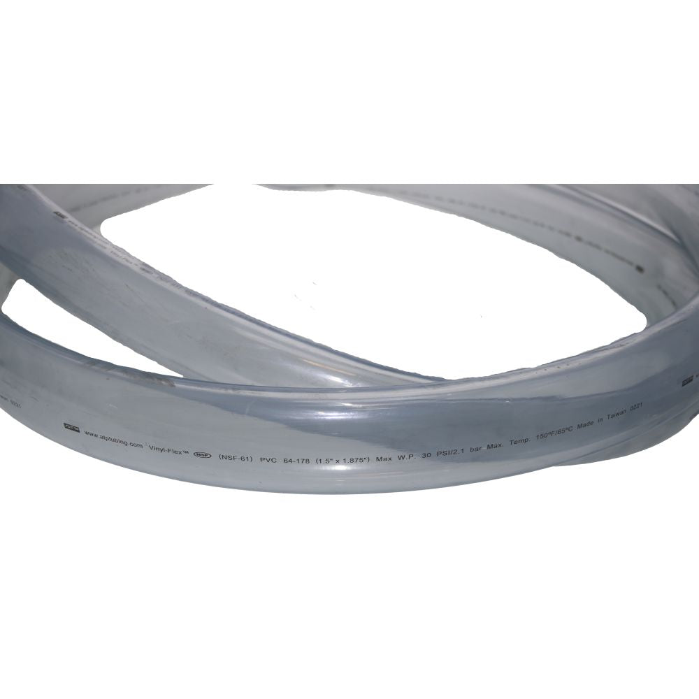 Clear Flexible PVC Tubing 1-1/2 ID x 1-7/8 OD