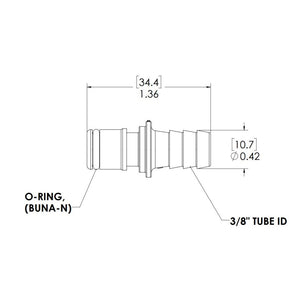 LinkTech 50AC InLine Plug, NV, 3/8" HB