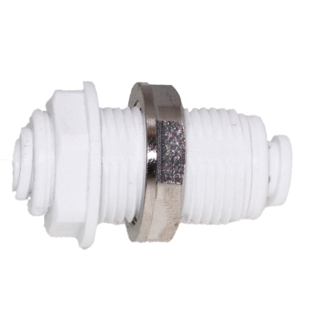 John Guest 1/4" Acetal Bulkhead Union Connector - White