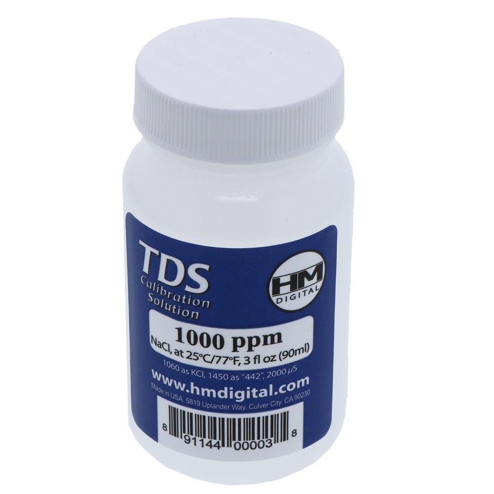 HM Digital C1000 TDS and EC Calibration NaCl Solution - 1000 ppm 3oz/89ml
