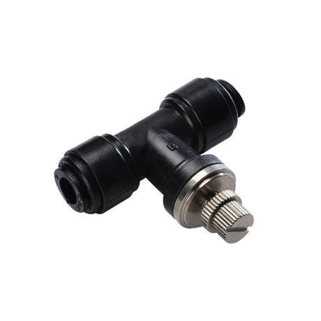 NeoFit - Acetal Black Flow Control Union Connector 1/4" tube