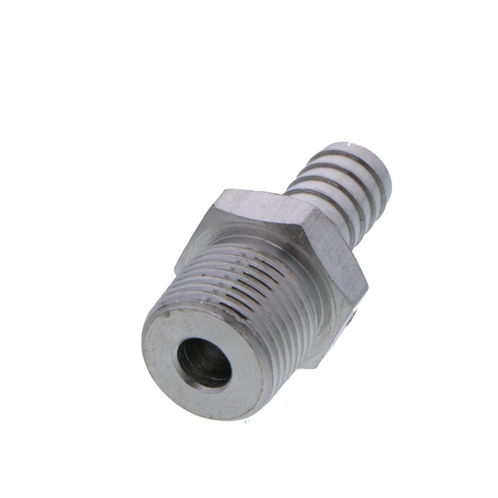 Stainless Steel Male Barb Connector - 3/8 ID Barb x 3/8 MPT