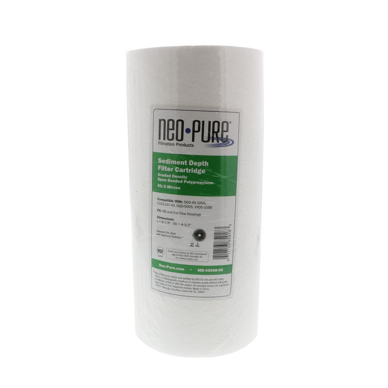 Neo-Pure 10" BB Graded Density Polypropylene Sediment Filter 50/5 mic