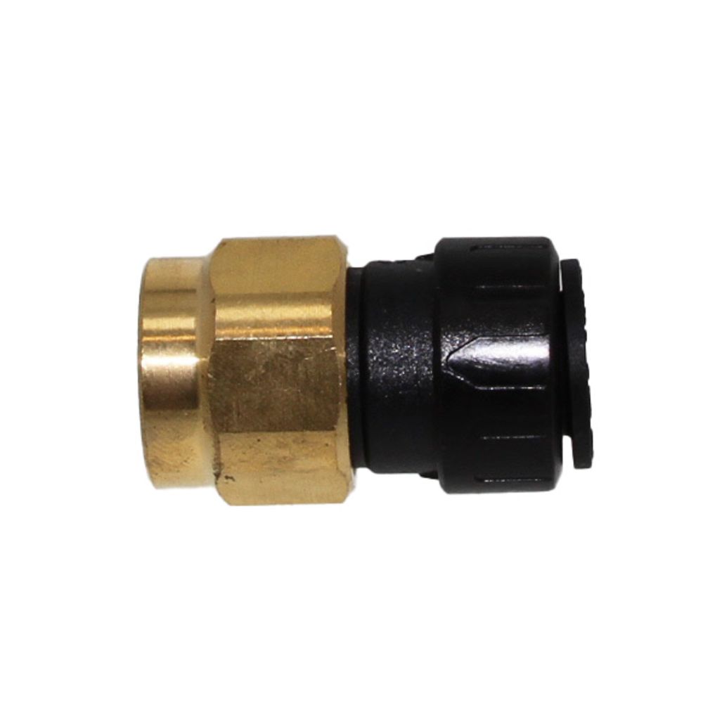 John Guest ProLock Female Connector NPS - 1/2 CTS x 3/4 NPS [Brass Nut]