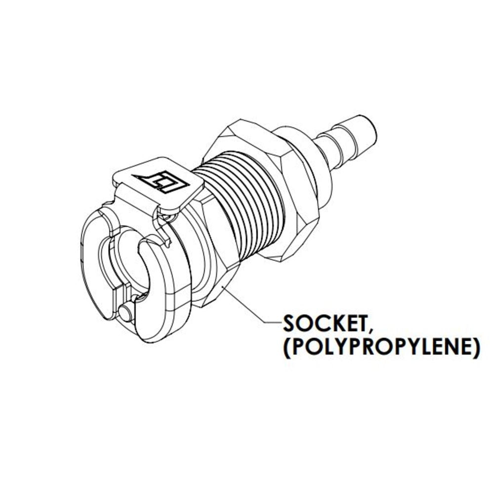 LinkTech PANEL MT SOCKET NV 1/8HB MOLDED BLUE