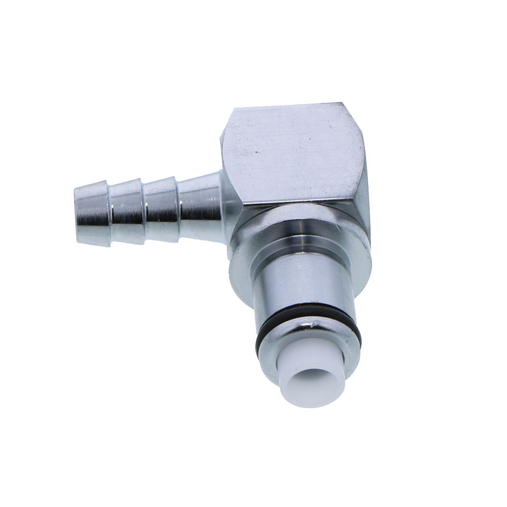 LCD23004V Valved Elbow Hose Barb Coupling Insert 1/4 ID Barb FKM [Viton] O-rings