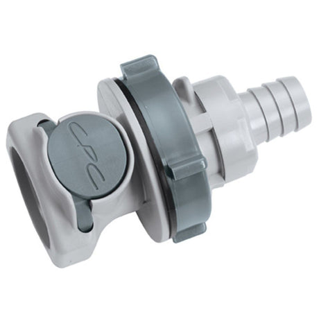 60300 NSF Valved Panel Mount Hose Barb Coupling Body 1/2 ID Barb