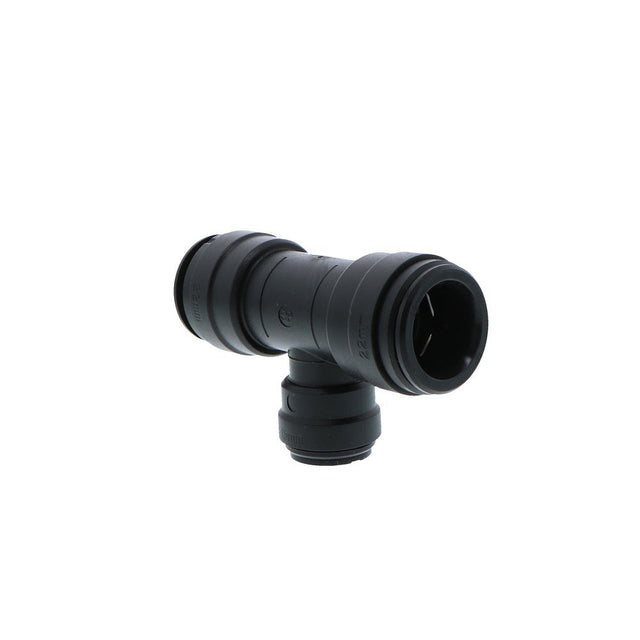 John Guest Reducing Tee BLACK ACETAL - 22mm x 22mm x 15mm