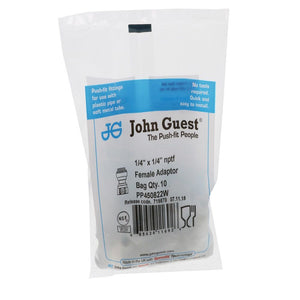 John Guest Female Adapter NPTF Polypro - 1/4 x 1/4 NPTF