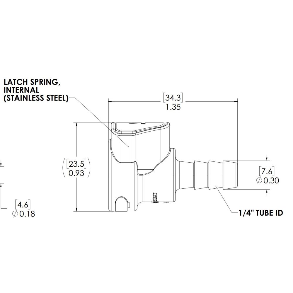 LinkTech 50AC In-Line Socket, NV, 1/4" HB