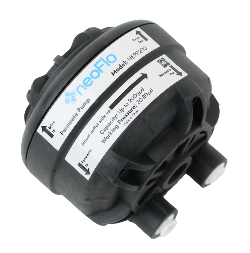 Permeate pump with neoFLO branding on a white background