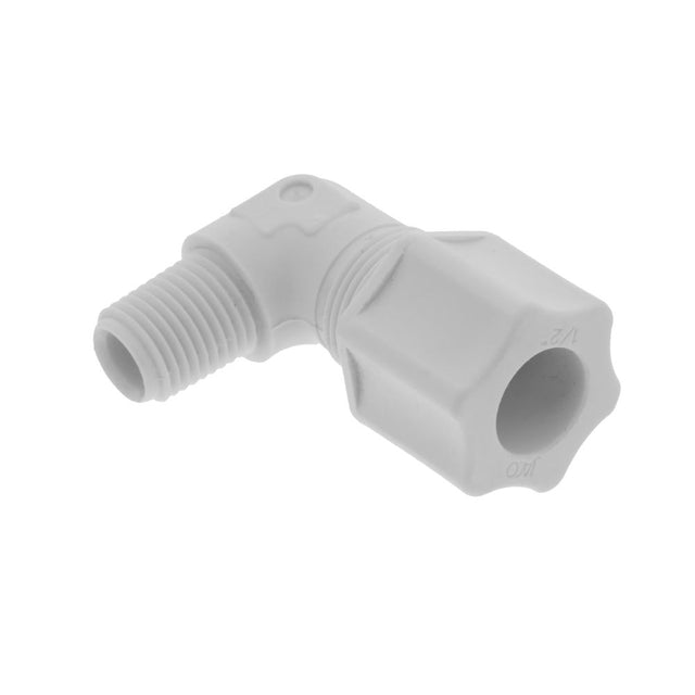 JACO 40-8-4-P-O Polypropylene Male Elbow 1/2 OD Tube x 1/4 MPT