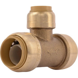 SharkBite® U412LF Lead-Free Brass Push-to-Connect Reducing Tee - 3/4" x 3/4" x 1/2"