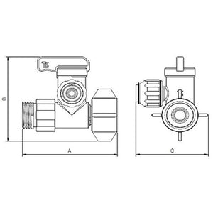 Twistloc AVA-6714 Angle Stop Adapter Valve 1/2 x 1/2 x 3/8