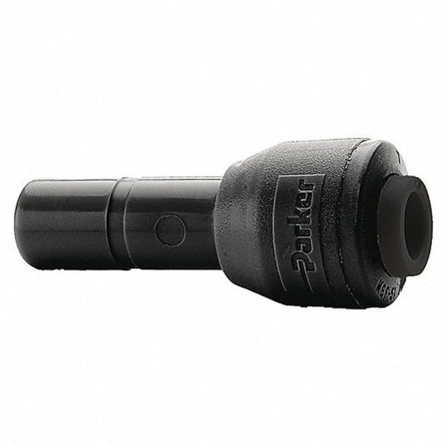 Black Kynar PVDF Stem Connector - 1/4 x 3/8 Stem