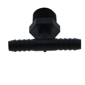 Barb Tee x Male Branch - 3/8 ID x 1/2 MNPT