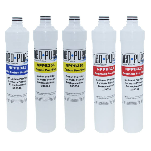 Neo-Pure RO Pure Plus VOC One Year Filter Kit Replacement For Watts Premier 531109