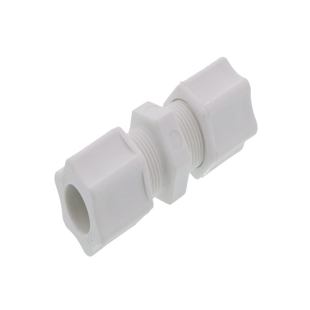 JACO 15-8-P-O Polypropylene Union Connector 1/2 OD Tube x 1/2 OD Tube