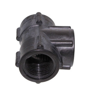 Tee Union Female - 1/2 FPT x 1/2 FPT x 1/2 FPT - Black Polypropylene