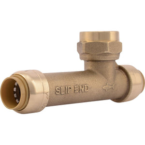 SharkBite® U3482LF Lead-Free Brass Push-to-Connect Female Centre SLIP Tee - 1/2" x 1/2" x 1/2" FPT