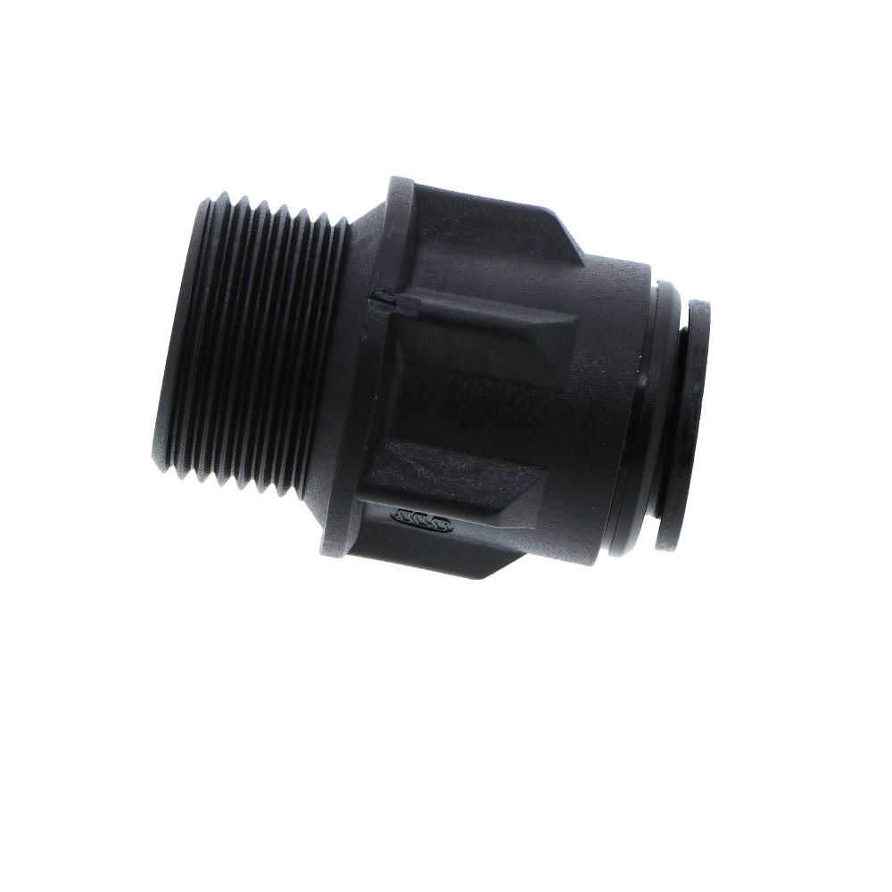 John Guest Male Connector BLACK ACETAL - 15mm x 3/4 BSP