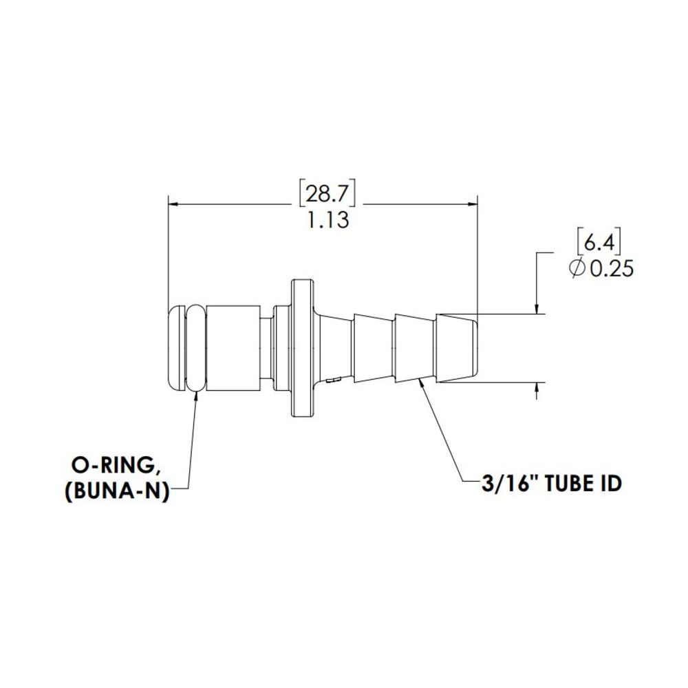 LinkTech 20AC In-Line Plug, NV, 3/16" HB
