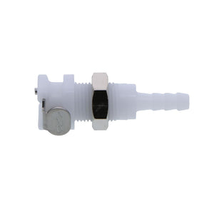 PMCD1603 Valved Panel Mount Hose Barb Coupling Body 3/16 ID Barb
