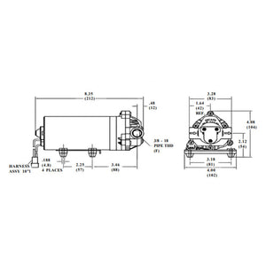 Shurflo 8005-952-899 RO Booster Pump 100 psi Bypass 24/36 VDC