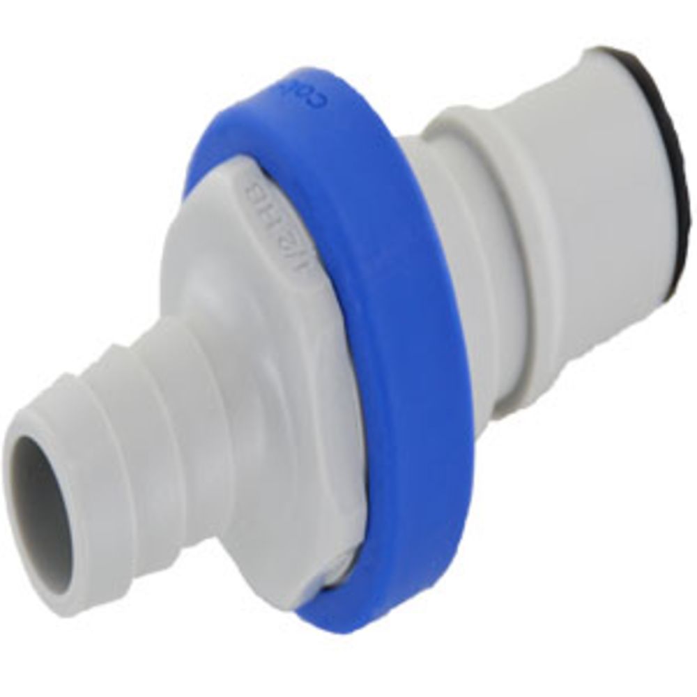 NS6D22008MBLU Valved In-Line Hose Barb Coupling Insert 1/2 ID Barb