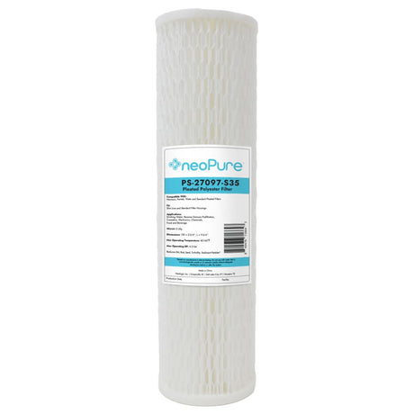 Neo-Pure PS-27097-S35 9-3/4" High Efficiency Pleated Filter 0.35 micron