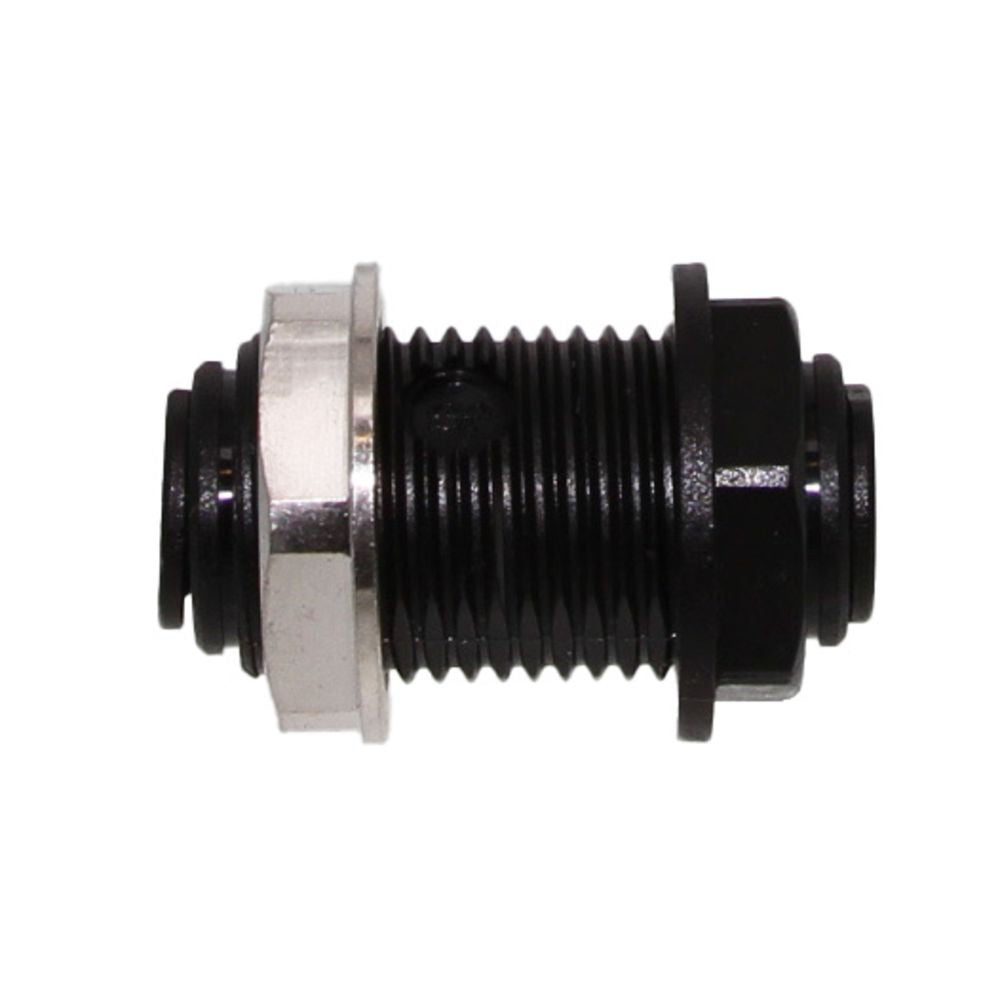 John Guest Bulkhead Connector BLACK ACETAL - 8mm x 8mm