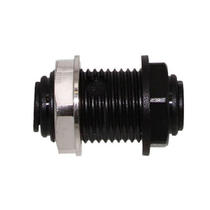 John Guest Bulkhead Connector BLACK ACETAL - 8mm x 8mm