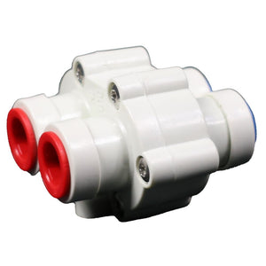 ASV-3006-WRB Automatic Shut-off Valve for Permeate Pumps 4 Way 3/8 QC, White