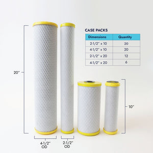 Neo-Pure CHLM-4510 9-7/8" x 4-1/2" Chloramine Carbon Block Filter 1 micron