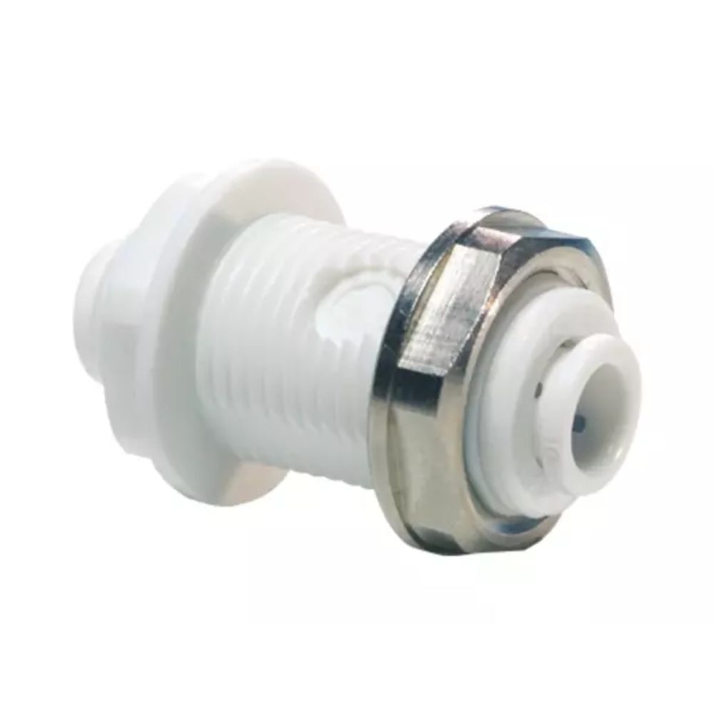 John Guest 1/4" Acetal Bulkhead Union Connector - White