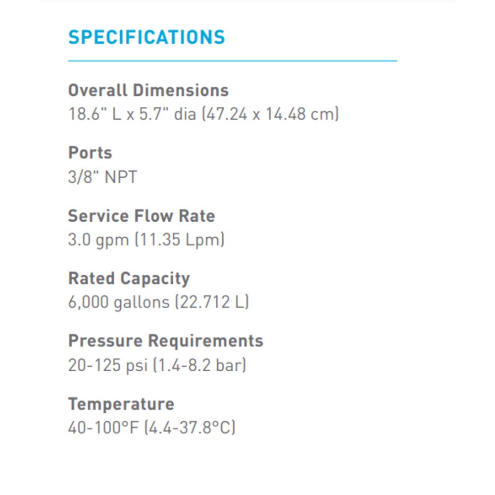 SHURflo LVPO-F2 5.0 mic Inline Carbon Block and Starter Kit w/ Sediment + Scale control