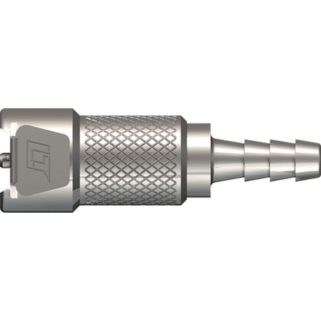 LinkTech 20CB Series Straight Female, Valved, 3/16" HB, Chrome Brass, Buna N