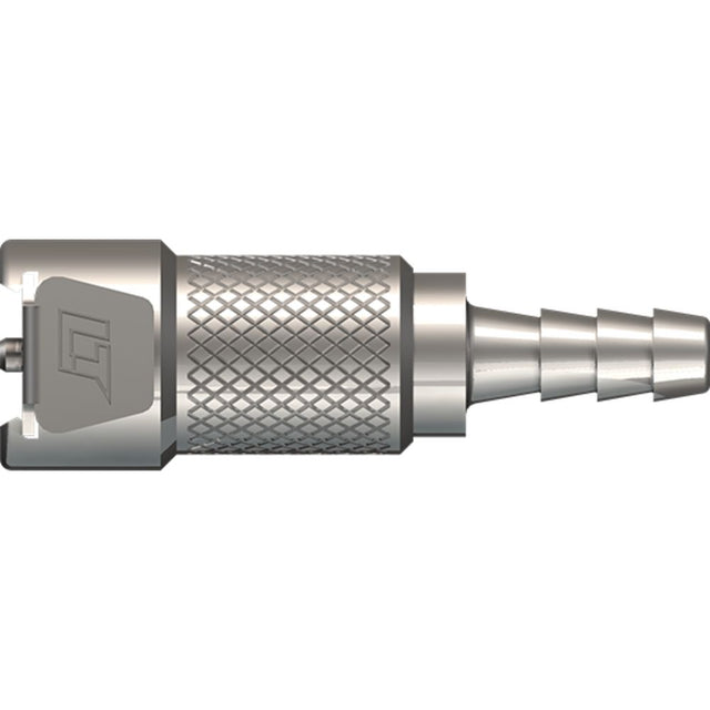 LinkTech 20CB Series Straight Female, Valved, 3/16" HB, Chrome Brass, Buna N