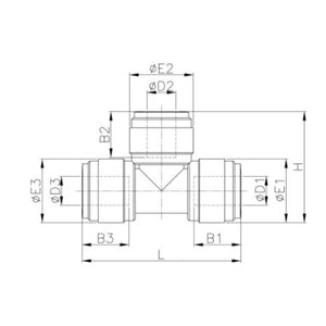 NeoFit - Acetal Natural White Union Tee 8mm [5/16"] tube