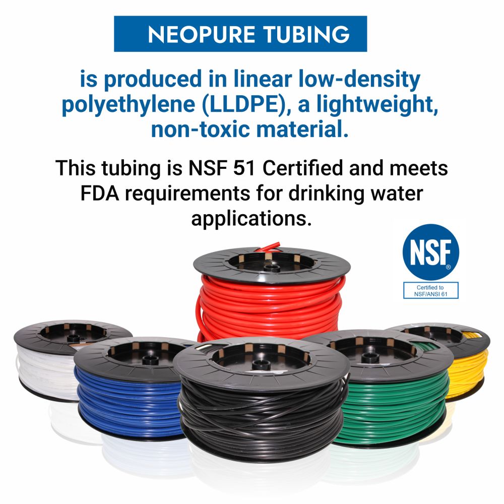 neoFlo Black 8mm [5/16"] OD LLDPE Polyethylene Tubing