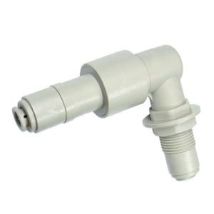 DMfit Stop Quick Connect Bulkhead Union Elbow - 1/4 x 1/4